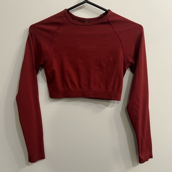 Alphalete- Cropped Long Sleeve - Maroon - Small - Picture 1 of 5